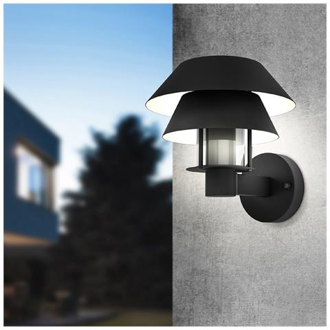 Applique Contemporanea Da Esterno Chiappera 1 Luce Acciaio Nero E Bianco - Foto 1
