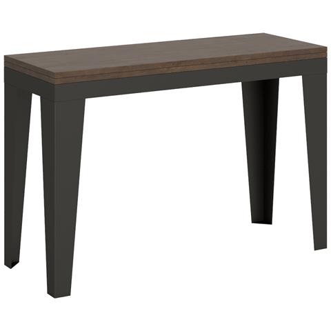 Tavolo Apribile 120x45/90 Cm Flame Double Telaio Antracite - Noce - Foto 4