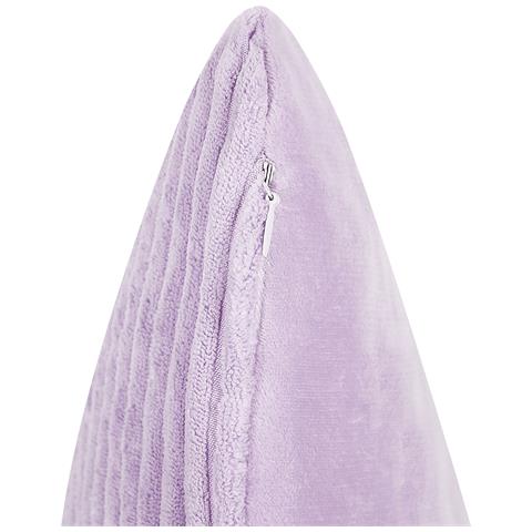Set Di 2 Cuscini Millet Velluto A Coste 43 X 43 Cm Viola Trama Geometrica - Foto 2