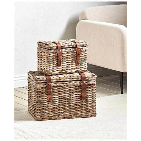 Set Di 2 Cestini Irbid Rattan Naturale - Foto 9