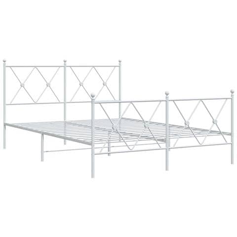 Giroletto Con Testiera E Pediera Metallo Bianco 140x200 Cm - Foto 2