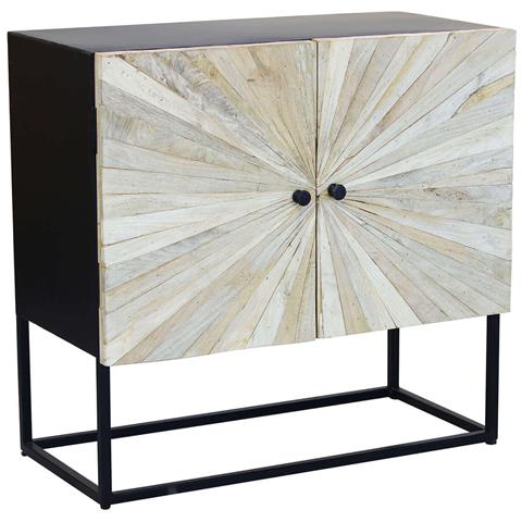 Mobile Credenza Madia Piccola Da Interno Soggiorno Camera Da Letto In Legno Di Mango Con Struttura In Metallo Linea Elegance - Foto 1