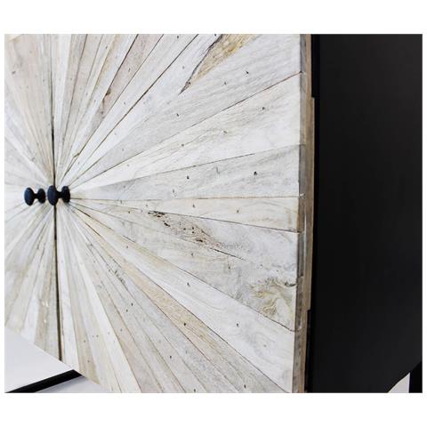 Mobile Credenza Madia Piccola Da Interno Soggiorno Camera Da Letto In Legno Di Mango Con Struttura In Metallo Linea Elegance - Foto 5