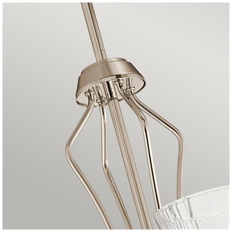 Lampadario Classico Kayva Acciaio Nichel Lucido Vetro Led 24w 3000k 1625lm - Foto 2