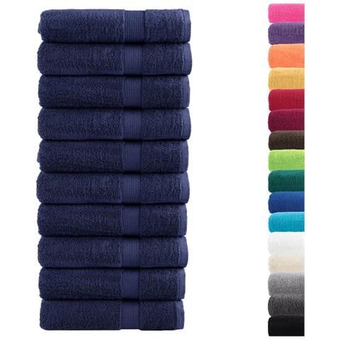 Asciugamani Bagno SOLUND 10 pz Blu Navy 100x150cm 600gsm - Foto 2