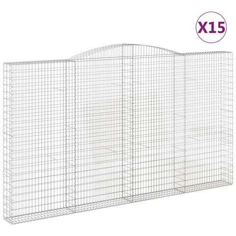 Cesti Gabbioni Ad Arco 15 Pz 400x30x220/240 Cm Ferro Zincato - Foto 2