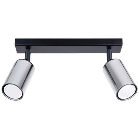 Lampada Da Soffitto Winx 2 Nero /cromo Sl. 1367 - Moderno Lampade Da Soffitto Nero /cromato 18.5x30x6 Cm - Foto 1