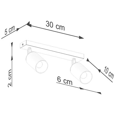 Lampada Da Soffitto Winx 2 Nero /cromo Sl. 1367 - Moderno Lampade Da Soffitto Nero /cromato 18.5x30x6 Cm - Foto 2