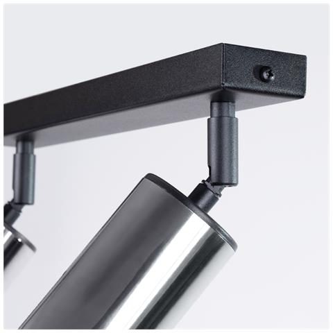 Lampada Da Soffitto Winx 2 Nero /cromo Sl. 1367 - Moderno Lampade Da Soffitto Nero /cromato 18.5x30x6 Cm - Foto 8