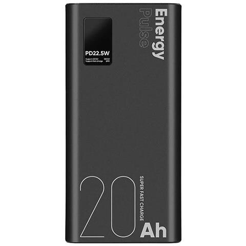 Powerbank 20000mah Energypulse Usb-a/usb-c Pd 22,5w Con Display Digitale, Nero - Foto 2