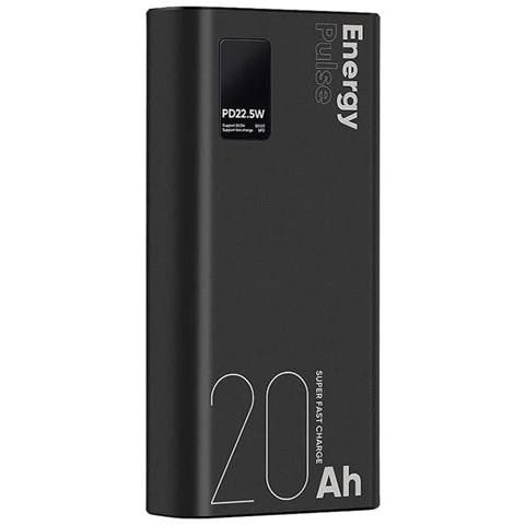 Powerbank 20000mah Energypulse Usb-a/usb-c Pd 22,5w Con Display Digitale, Nero - Foto 3