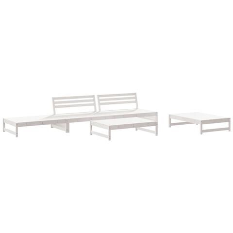 Set Salotto da Giardino 5 pz Bianco in Legno Massello di Pino - Foto 1