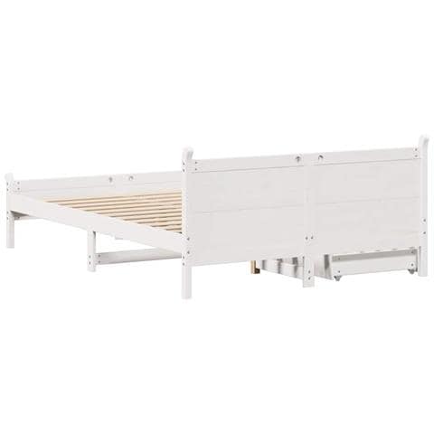 Letto senza Materasso Bianco 120x190 cm Legno Massello di Pino - Foto 2