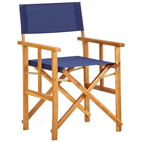 Lusso Casadino -  Sedia Da Regista In Legno Massello Di Acacia Blu - Foto 2