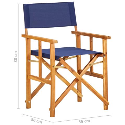 Lusso Casadino -  Sedia Da Regista In Legno Massello Di Acacia Blu - Foto 8