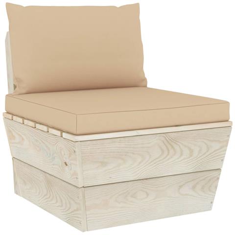 Divano Centrale Da Giardino Su Pallet E Cuscini Legno Di Abete - Foto 1