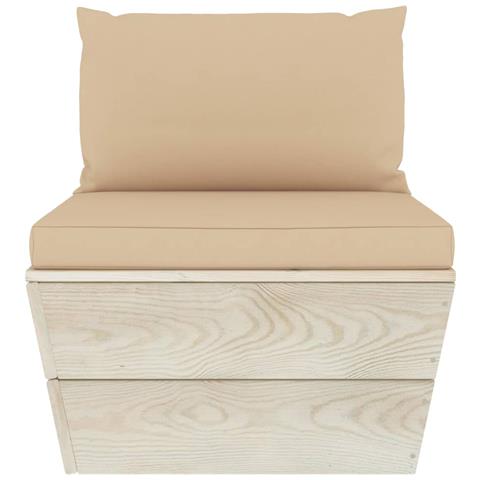 Divano Centrale Da Giardino Su Pallet E Cuscini Legno Di Abete - Foto 2