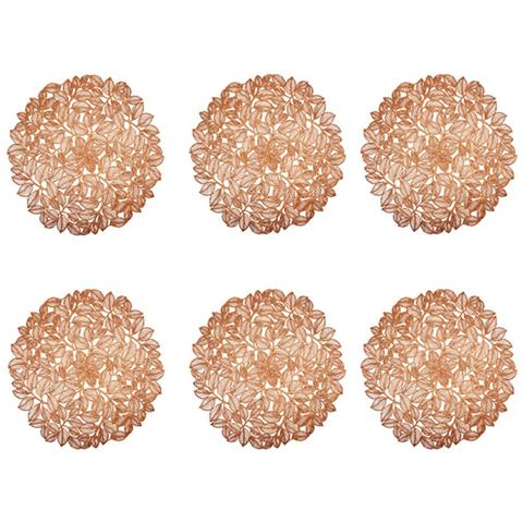 Set Di 6 Tovagliette Dal Design Elegante Con Foglie Gold - Foto 2