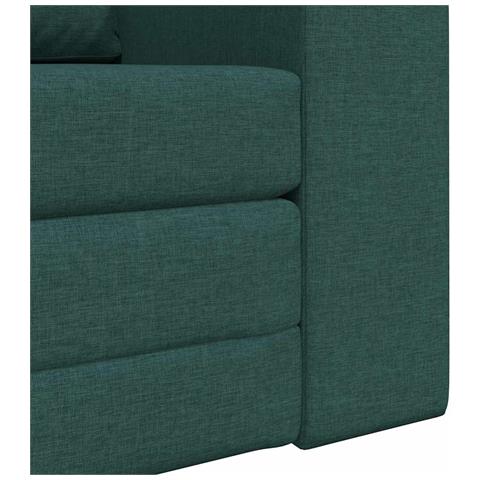 Divano Letto a Pavimento 2-in-1 Verde Scuro 98x71x83 cm Tessuto - Foto 9
