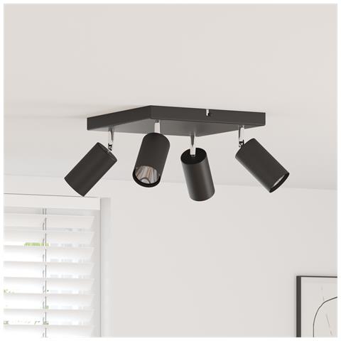 Faretto da soffitto 4 Vie Regolabile Nero GU10 - Foto 2