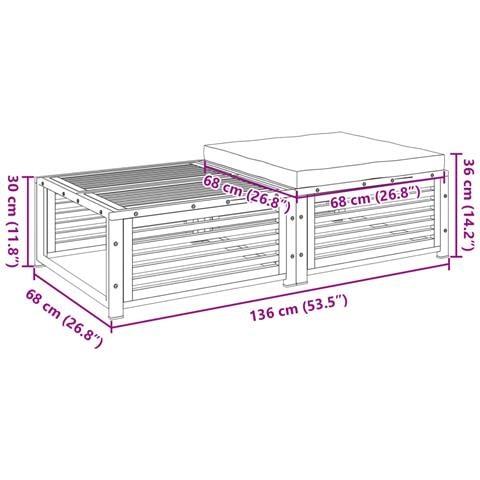 Tavolo da Giardino con Sgabello in Legno Massello di Acacia - Foto 9