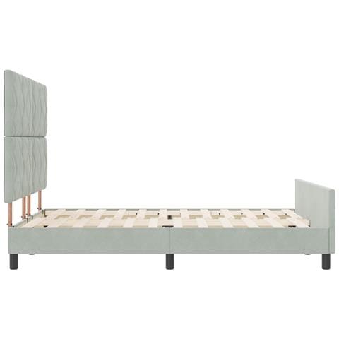 Struttura Letto Grigio Chiaro 160x200 cm Velluto - Foto 9