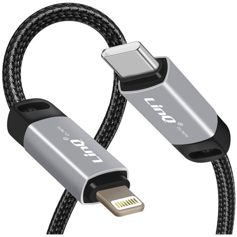 Cavo Lightning A Usb-c Power Delivery 36w In Nylon Intrecciato 1,2m, Nero - Foto 2