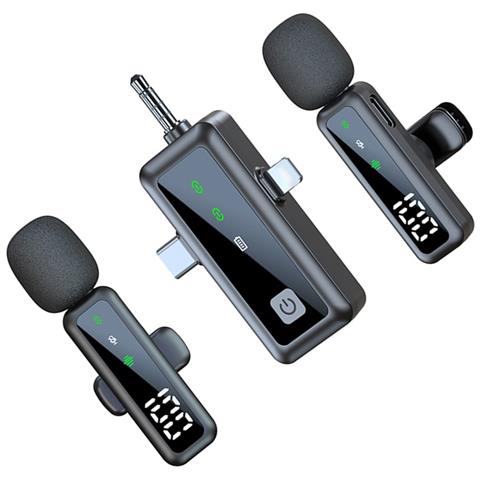 Microfono Lavalier Wireless Tc Doppio Microfono A Risvolto - Display Digitale, Interfaccia Type-c - Foto 2
