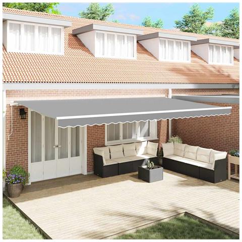 Tenda da Sole Bianco 6 × 3,5 m Metallo - Foto 2