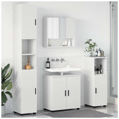 Set di mobili per il bagno 4 pcs Bianco 61 x 35 x 64 cm - Foto 2