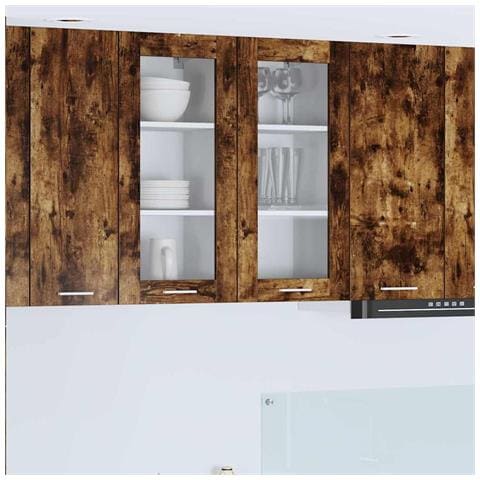 Armadio pensile Riga 2 pcs Rovere fumé 40 x 31 x 80 cm - Foto 2