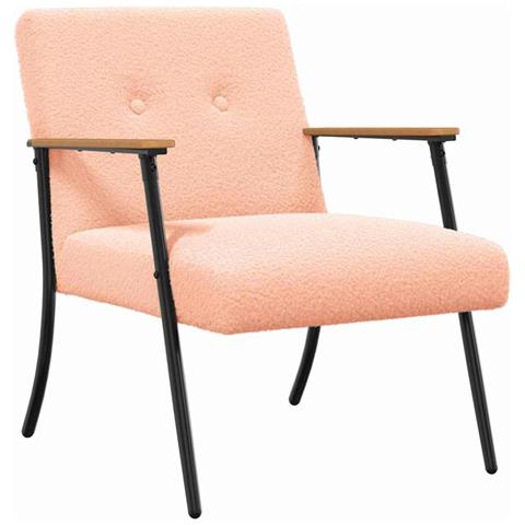 poltrona Rosa 59 x 75 x 78 cm Tessuto simile alla lana ricci - Foto 1