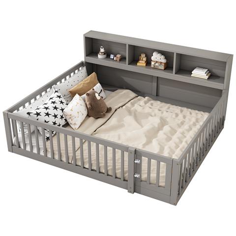 Letto Per Bambini 140x200 Con Sponde Di Sicurezza E Scomparti Laterali - Foto 1