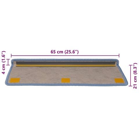 Tappeti Autoadesivi per Scale Aspetto Sisal 30pz 65x21x4 cm Blu - Foto 8