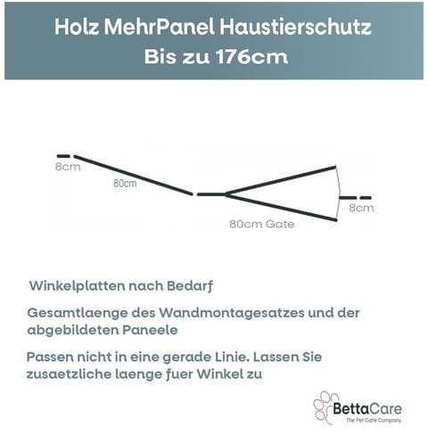 Bettacare Barriera Per Animali Domestici Espandibile In Legno Multipannello, Fino A 176cm, Legno Naturale, 76cm Di Altezza - Foto 2