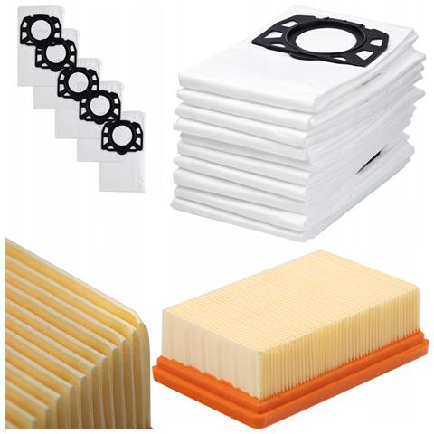 Set Di Sacchetti E Filtro Per Aspirapolvere Compatibile Con Kärcher Wd2 Wd3 Mv2 Mv3 - Microfibra 5 Strati, Alta Filtrazione - Foto 1