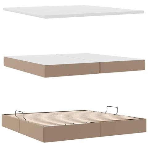 Letto con contenitore e LED con led Cappuccino 200 x 200 cm - Foto 9