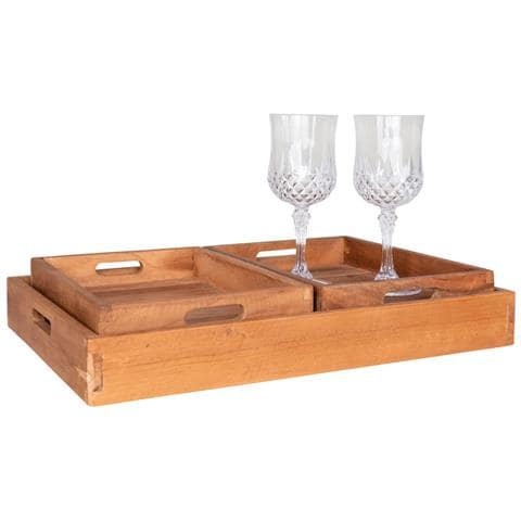 Vassoio Faro-marrone-legno-39x29x5 Cm - Foto 1
