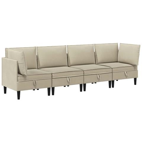 Set di mobili per il soggiorno 4 pcs Sabbia Tessuto - Foto 1