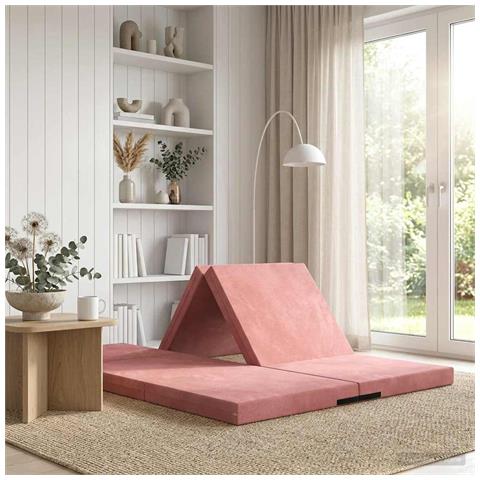 Divano Letto Pieghevole 140 x 67 x 45 cm Rosa - Foto 2