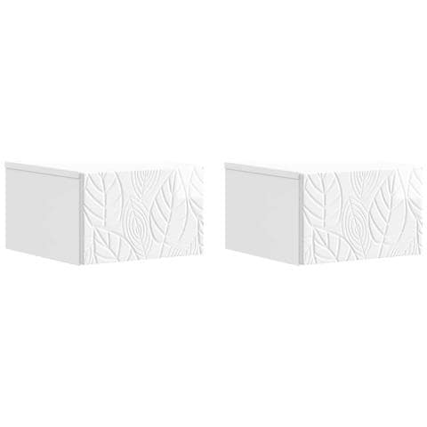 Mobiletto da notte a muro 2 pcs Bianco Lucido 49 x 34,5 x 20 cm - Foto 1