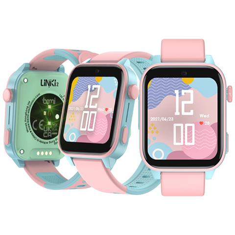 Smartwatch Per Bambini Linki2 / 1.85'' 240x280, 4g /lte, Gps Lbs, Frequenza Cardiaca, O2, Termometro Rosa - Foto 1