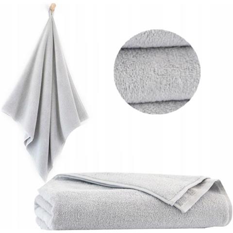 Asciugamano Liczi2 - 70x140 cm - Grigio metallizzato - Alta qualità - Morbido e assorbente - Foto 3