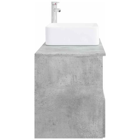 Set di mobili per il bagno 2 pz Grigio Cemento - Foto 2