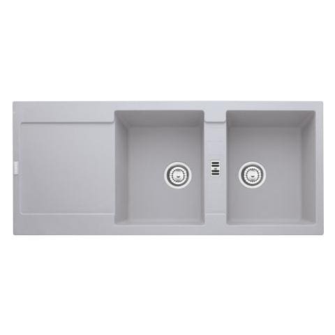 Lavello MRG621AL 2 Vasche Gocciolatoio Reversibile Dimensioni 116 x 50 cm Colore Alluminio Serie Maris - Foto 1
