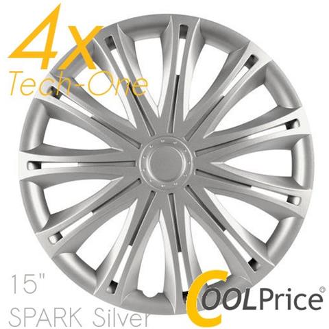 Copricerchi Auto Universali 15 Pollici Tech-one Spark Silver 31587 - Foto 1