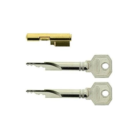 Burg-Wächter chiave per serratura per INSERIRE le serrature, Sicurezza per La Porta delle Camere, diametro del cilindro: 7 mm, con 2 Chiavi, E 7/2 SB 04281, 1 pezzo, Oro / Argento - Foto 2