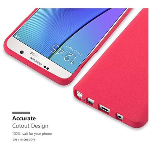 Custodia Compatibile Con Samsung Galaxy Note 5 In Frost Rosso - Coperchio Protettivo In Silicone Tpu Flessibile - Foto 2
