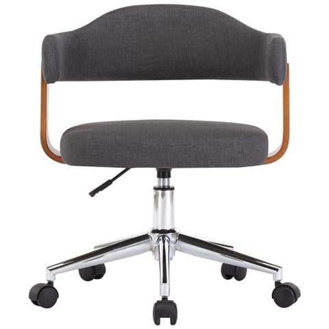 Sedie da Pranzo Girevoli 2 pz Legno Curvato e Tessuto Grigio - Foto 2