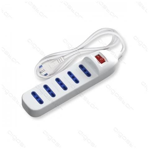 Multipresa Ciabatta Elettrica 5 Posti Con Interruttore Generale Cavo Da 1,5metri Spina 10a 250v Presa 5 Way P1711 - Foto 2